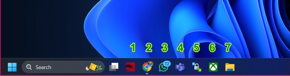 Taskbar Apps Numeric count