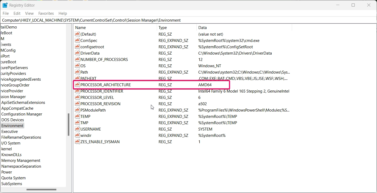 You can find device chip type using Registry Editor.