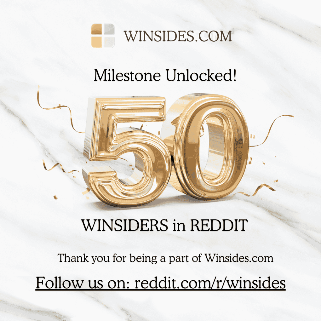 winsides.com - Milestone reached on Reddit