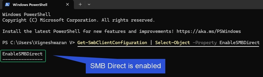 Check whether SMB Direct is enabled or not