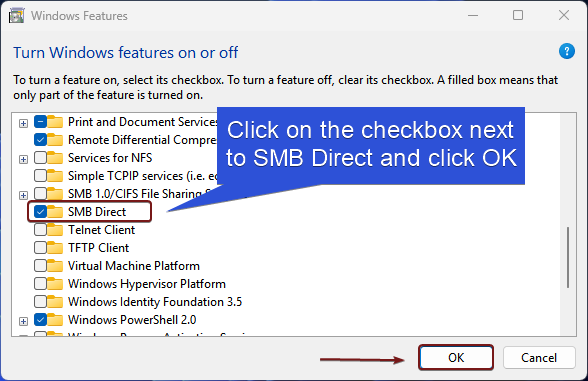 Enable SMB Direct in Windows 11 Enable SMB Direct in Windows 11
