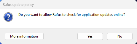 Rufus Update Policy