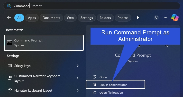 Run Command Prompt as Administrator