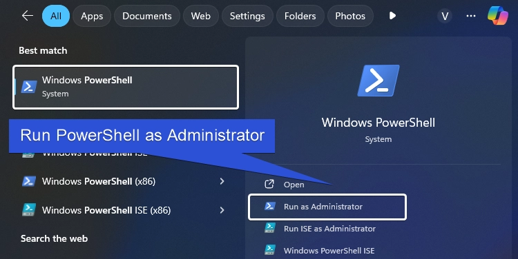 Run PowerShell as Administrator