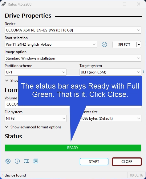 Windows 11 Bootable USB is now created.