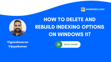 Delete and Rebuild Indexing Options on Windows 11