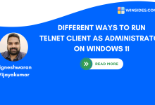 Different ways to run Telnet Client on Windows 11