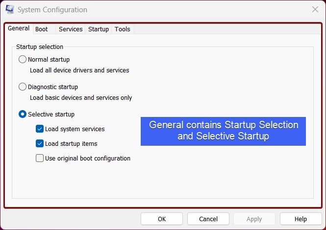 General Tab - System Configuration