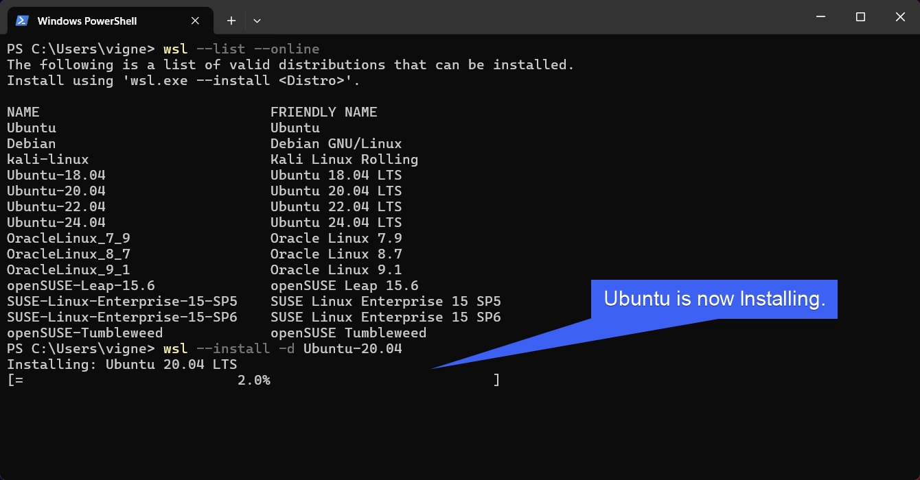 Installing Ubuntu on Windows 11