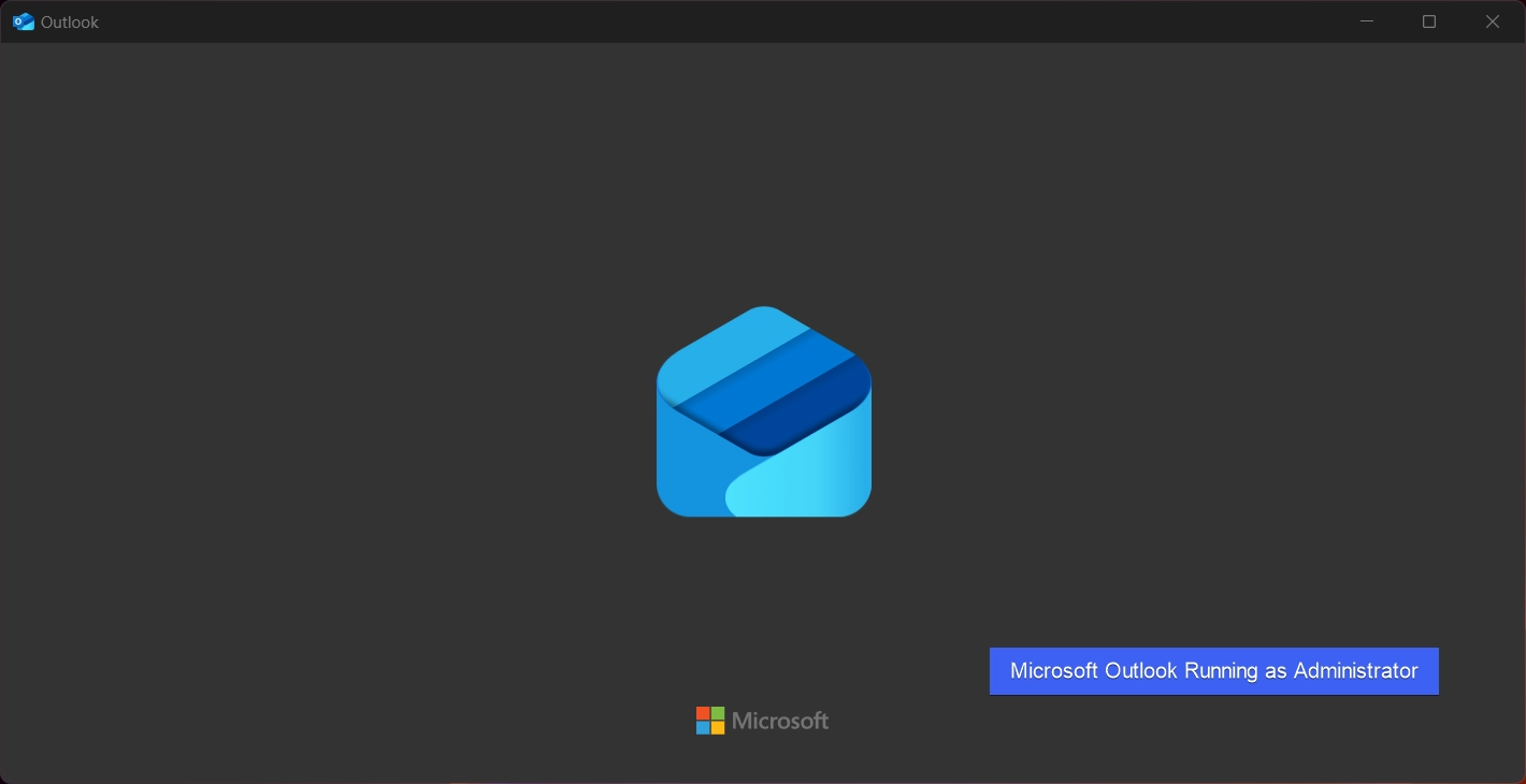 Microsoft Outlook running as Administrator on Windows 11