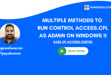 Run Control Access.cpl as Administrator on Windows 11