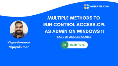 Run Control Access.cpl as Administrator on Windows 11