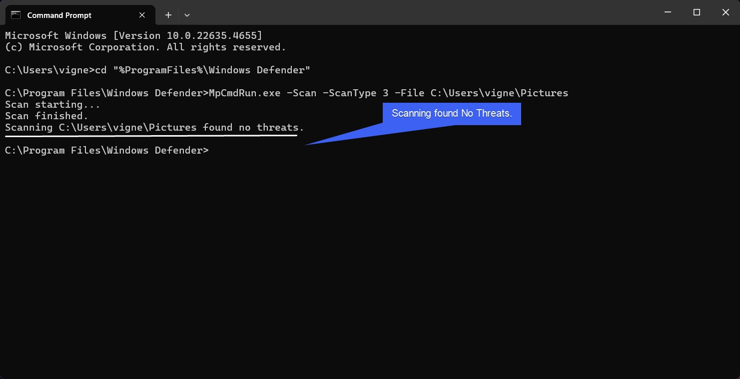 Scanning Found No Threats