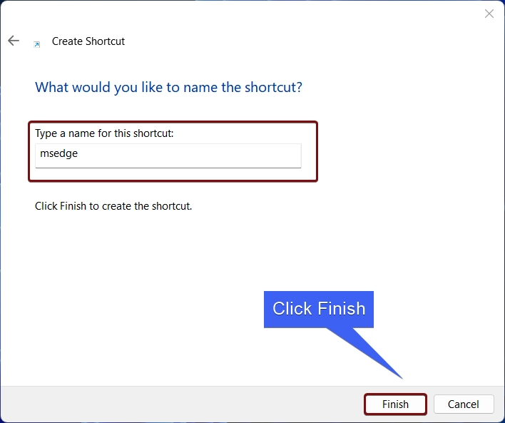 Click Finish to complete the process