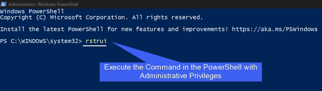 Execute the Command in the PowerShell Administrator