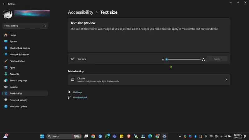Adjusting Font Size on Windows 11 Adjusting Font Size on Windows 11