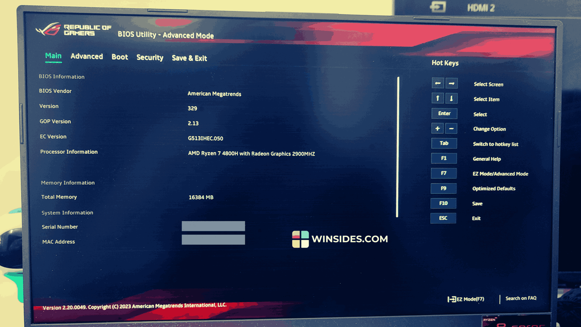 Advanced Mode BIOS Utility Asus