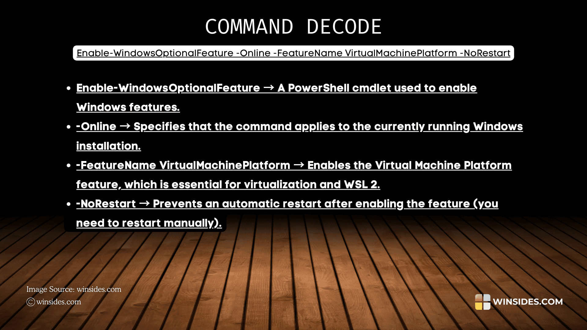 Decoding Virtual Machine Platform POWERSHELL Command Decoding Virtual Machine Platform POWERSHELL Command