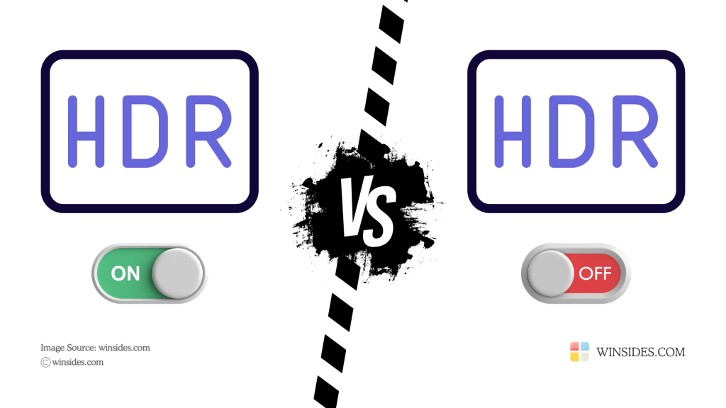 Difference between HDR Video Streaming on and off on Windows 11