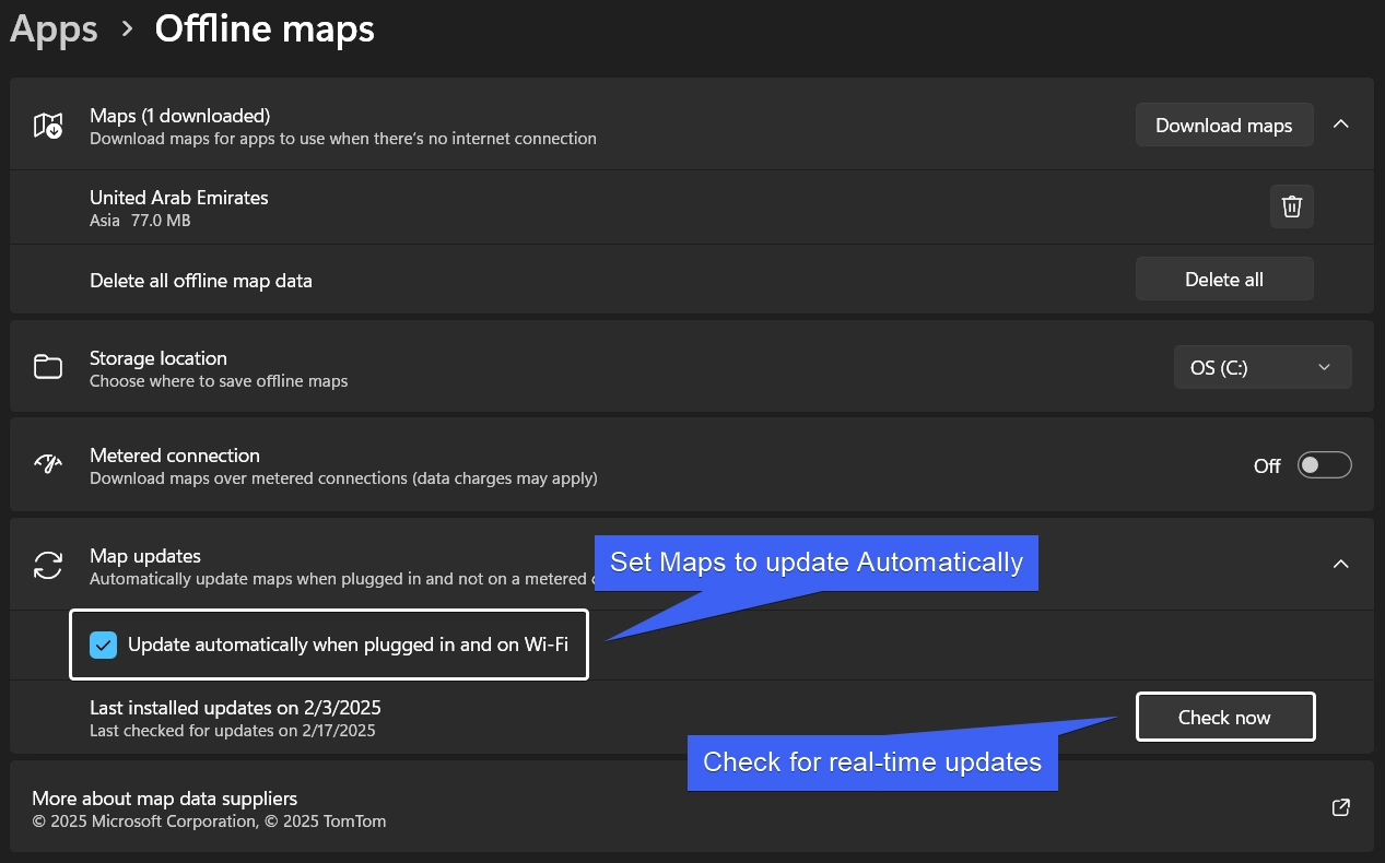 Set Maps to Update Automatically