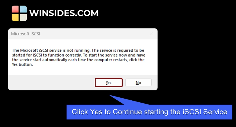 Click Yes to Continue