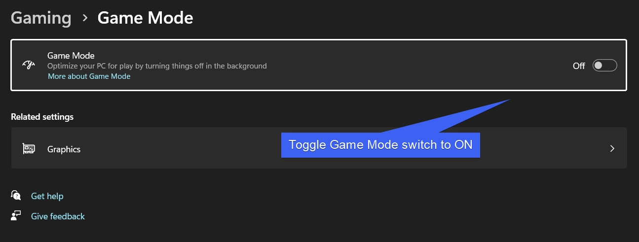 Enable Game Mode on Windows 11