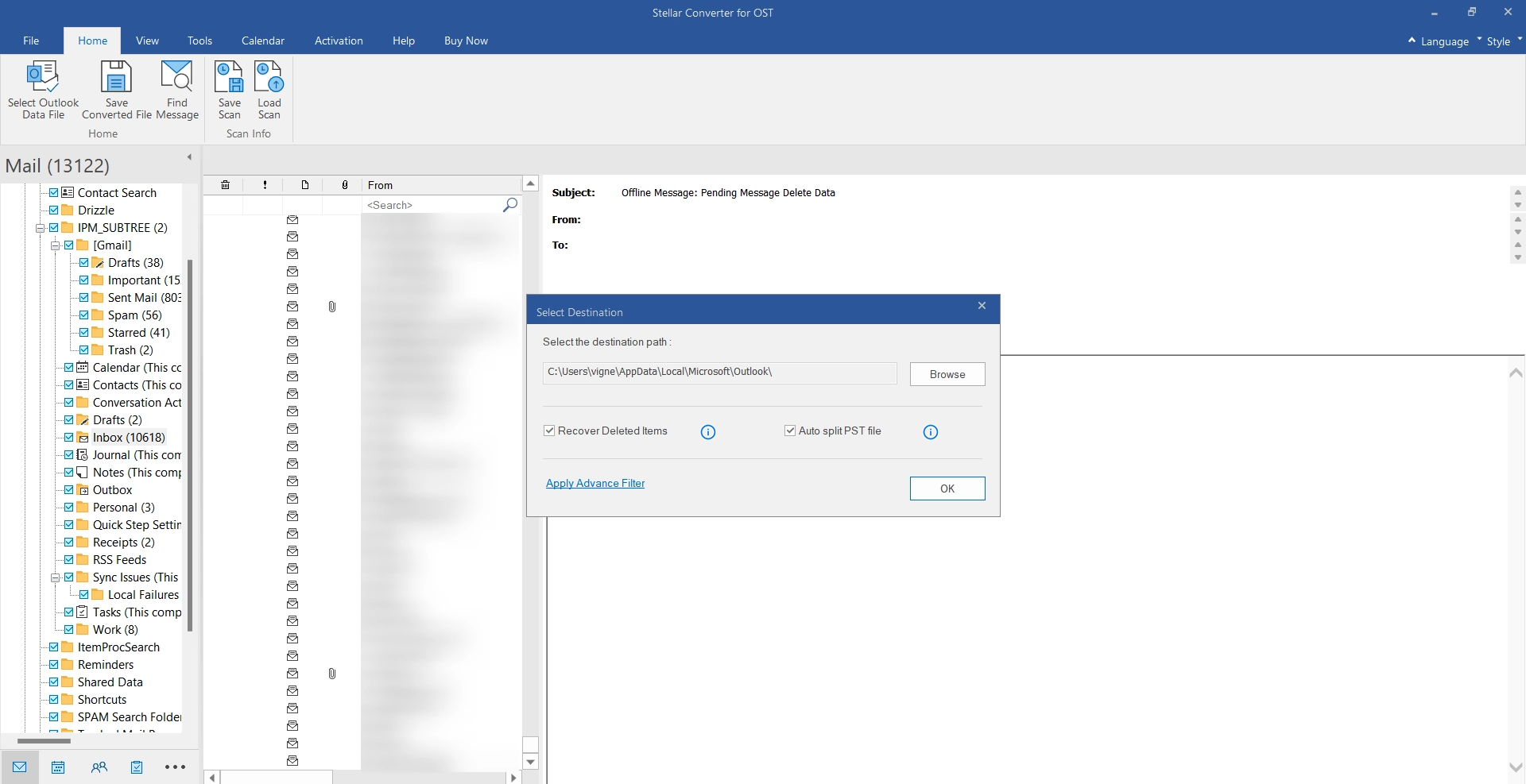 Auto Split PST Files and Recover Deleted Items Auto Split PST Files and Recover Deleted Items