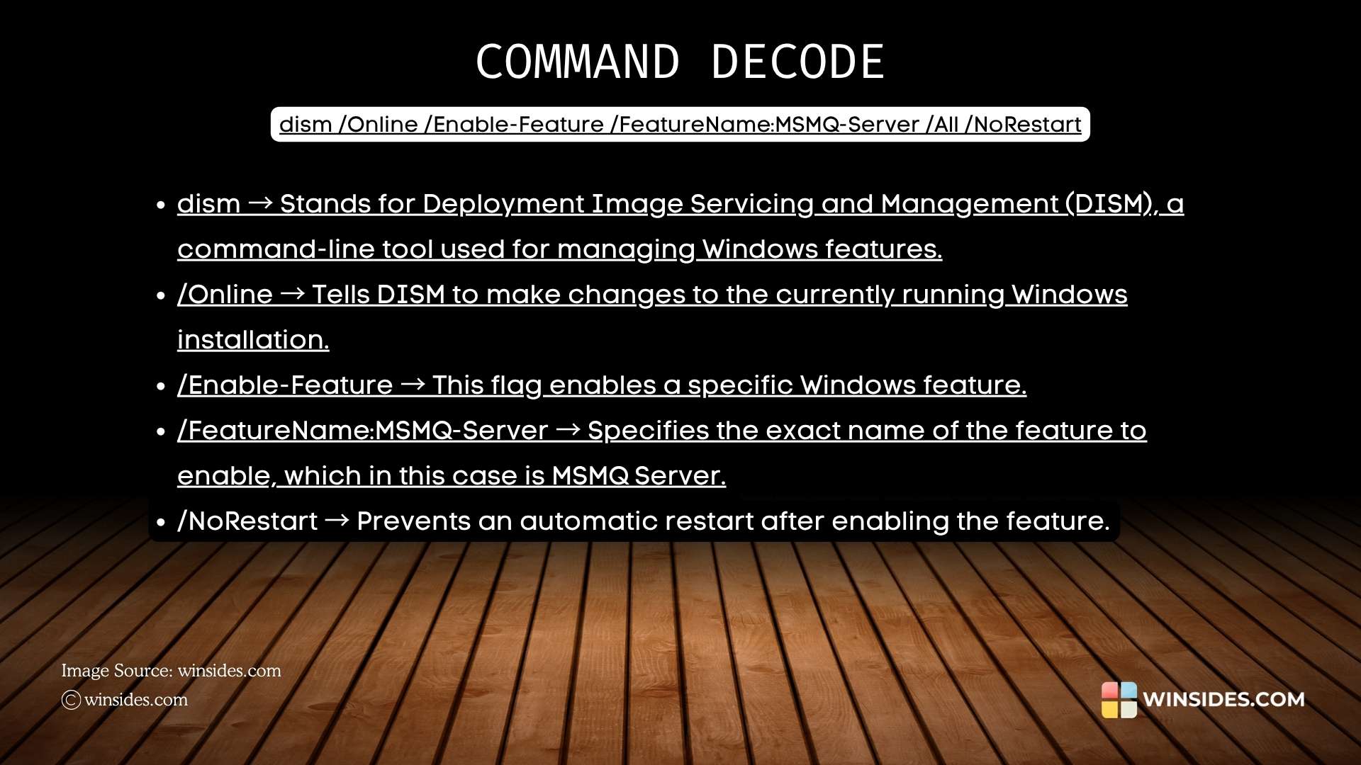 Decoding MSMQ Server Enable Command using CMD Decoding MSMQ Server Enable Command using CMD