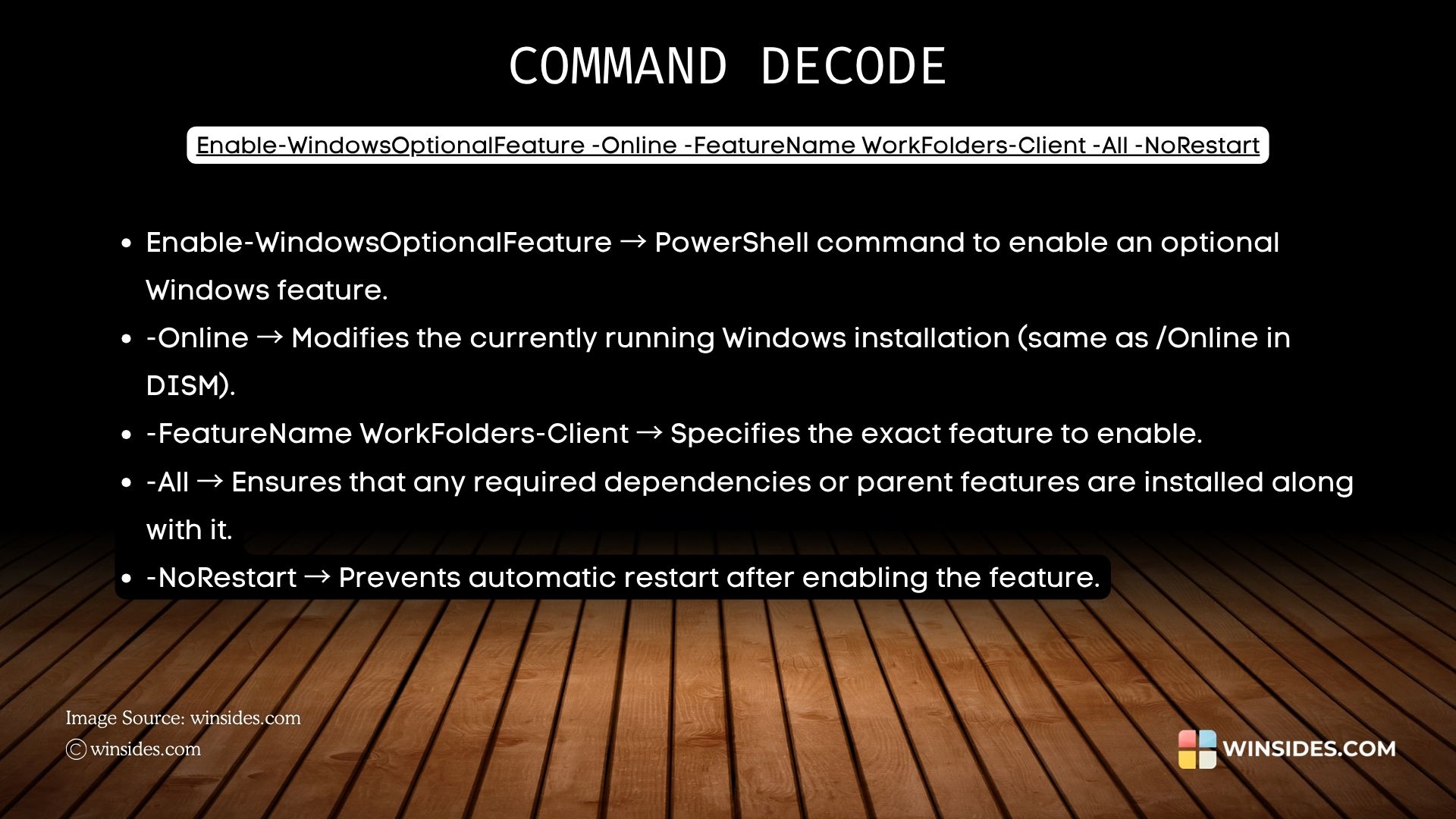 Decoding Work Folders Client PowerShell Command