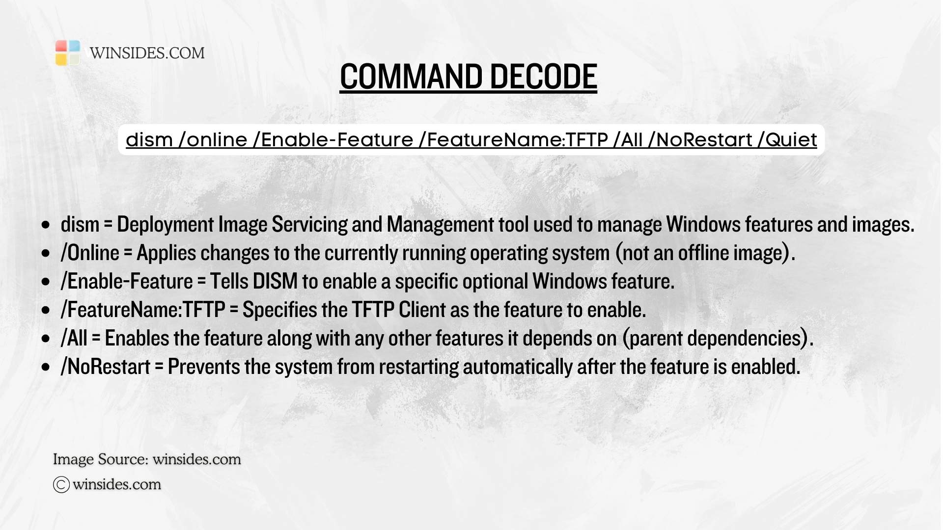 Decoding the TFTP Client Enable Command using the CMD Decoding the TFTP Client Enable Command using the CMD