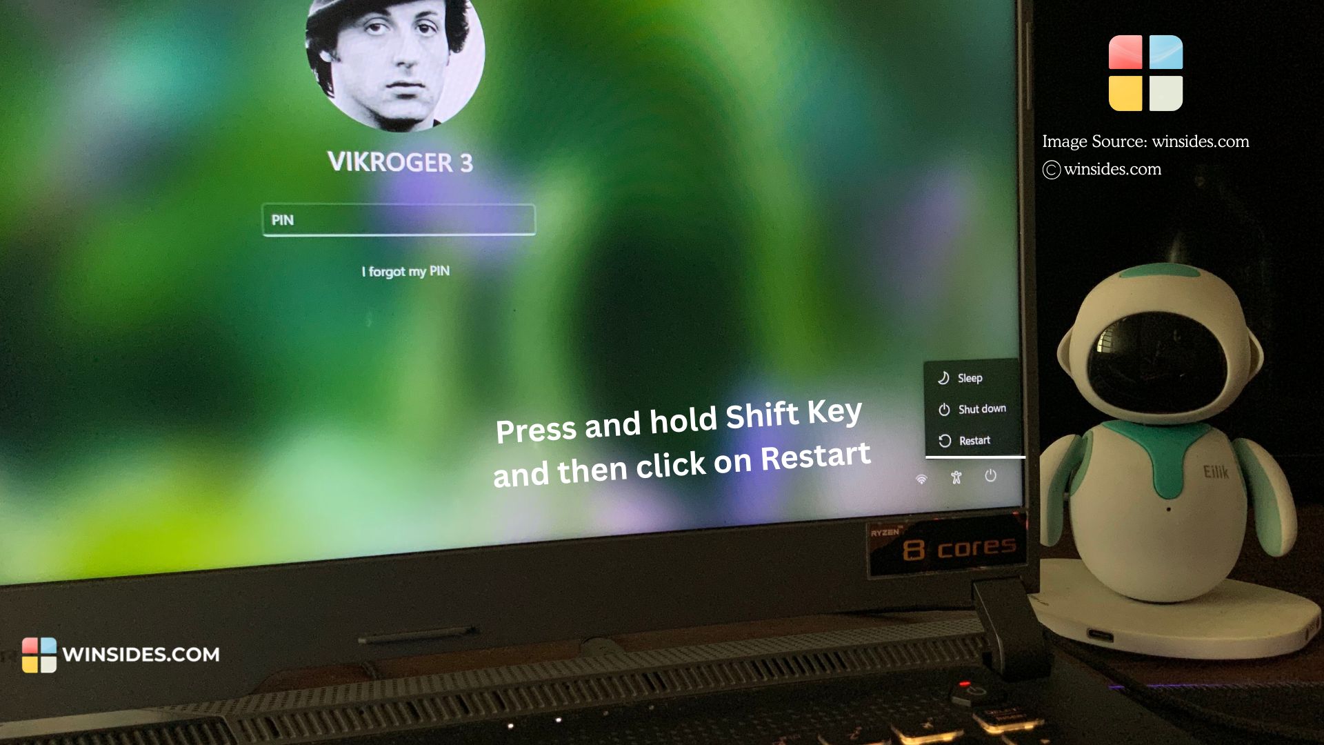 Trigger WinRE Mode using the Login Screen