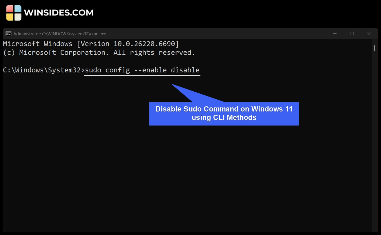 Disable Sudo Command on Windows 11 Disable Sudo Command on Windows 11