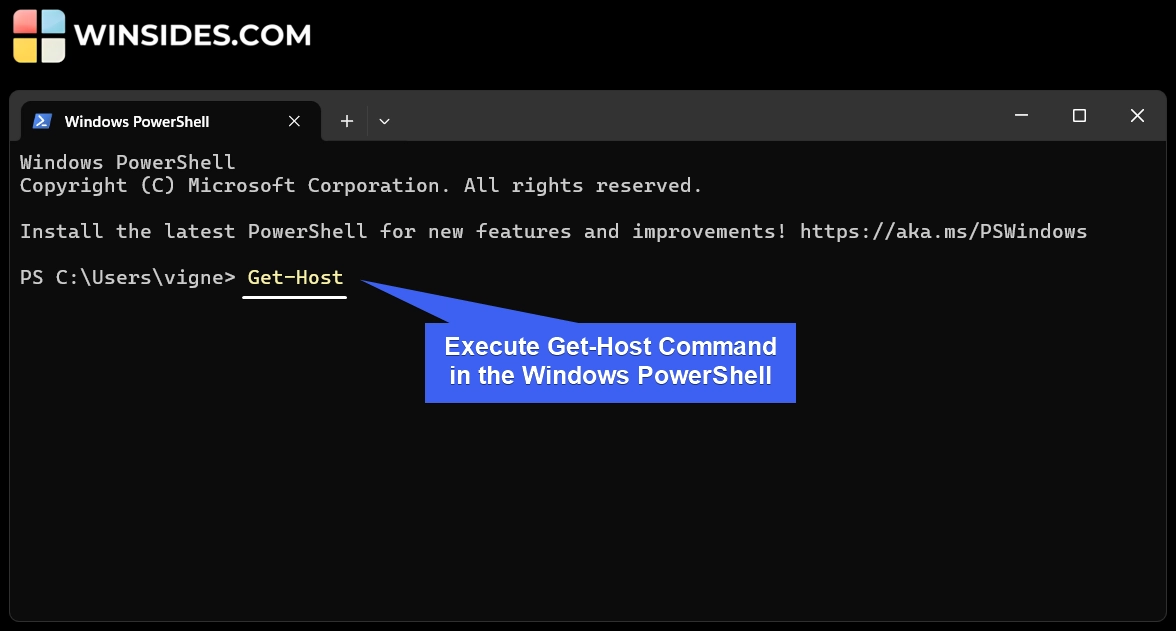 Execute Get-Host Command in the PowerShell