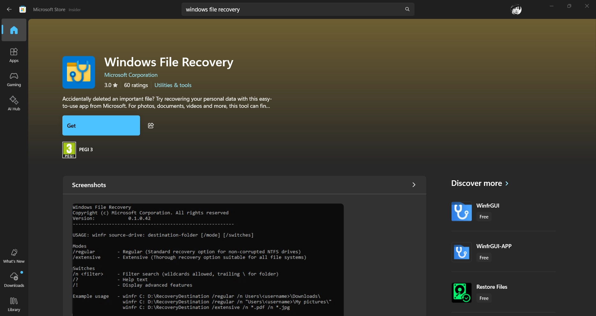 Windows File Recovery