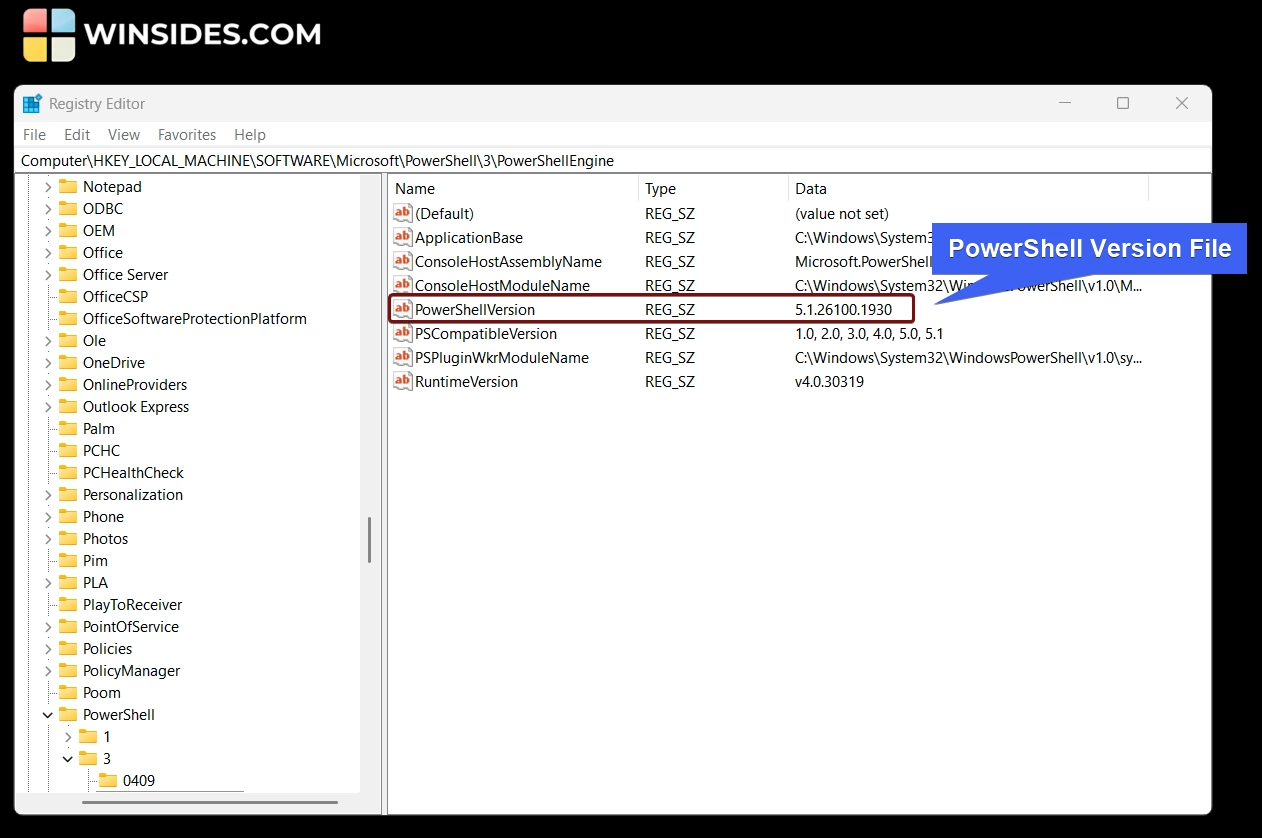 Locate PowerShell Version File