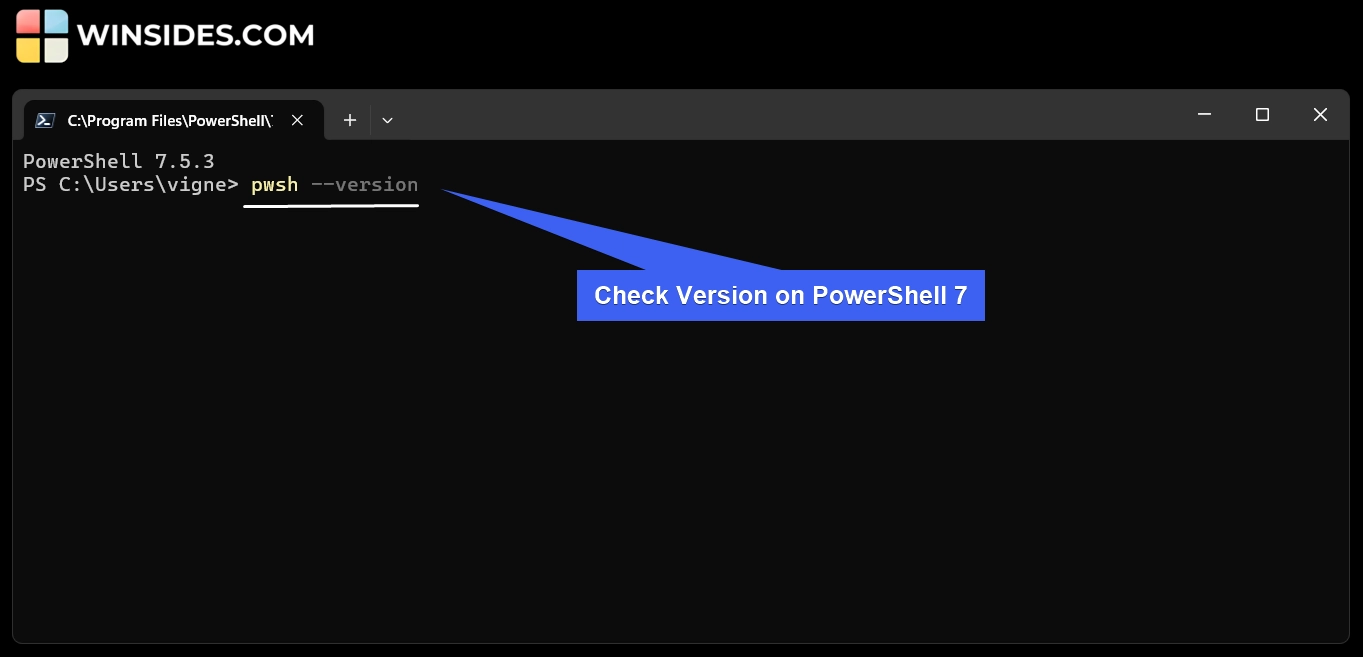 PowerShell 7 Command to check its version