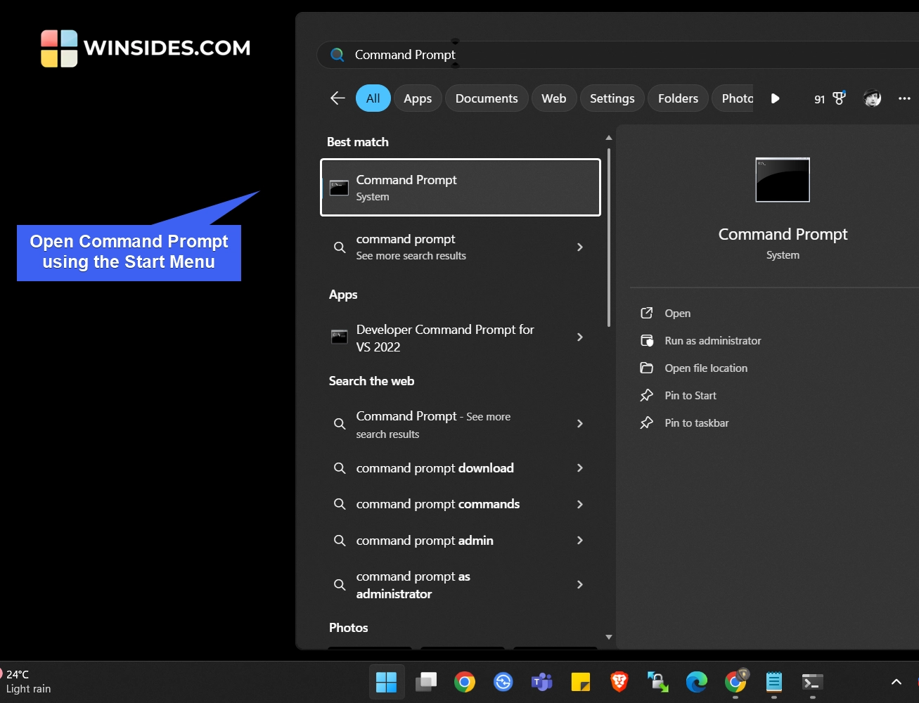 Search for VScode in the Winget Repository