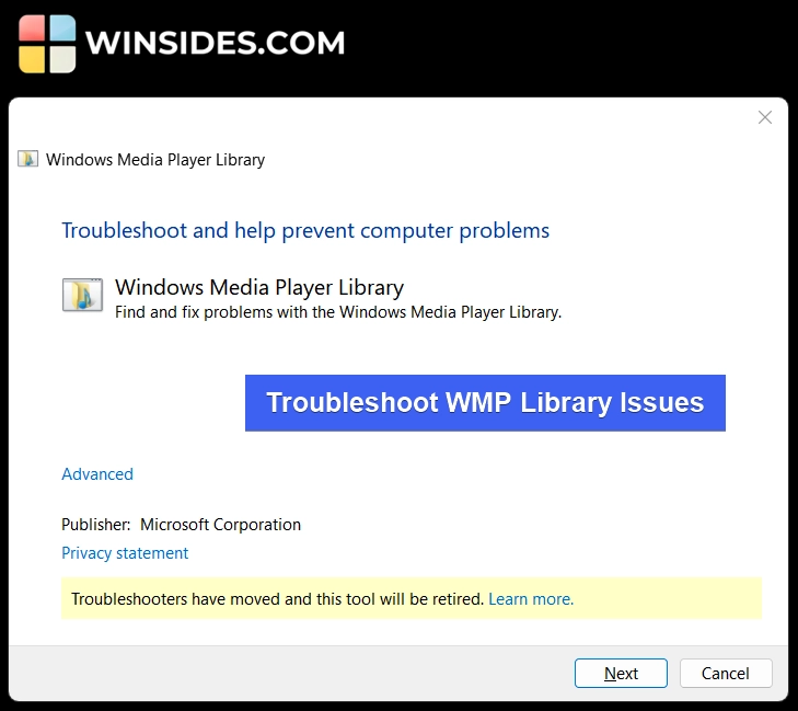 Troubleshoot WMP Library Issues