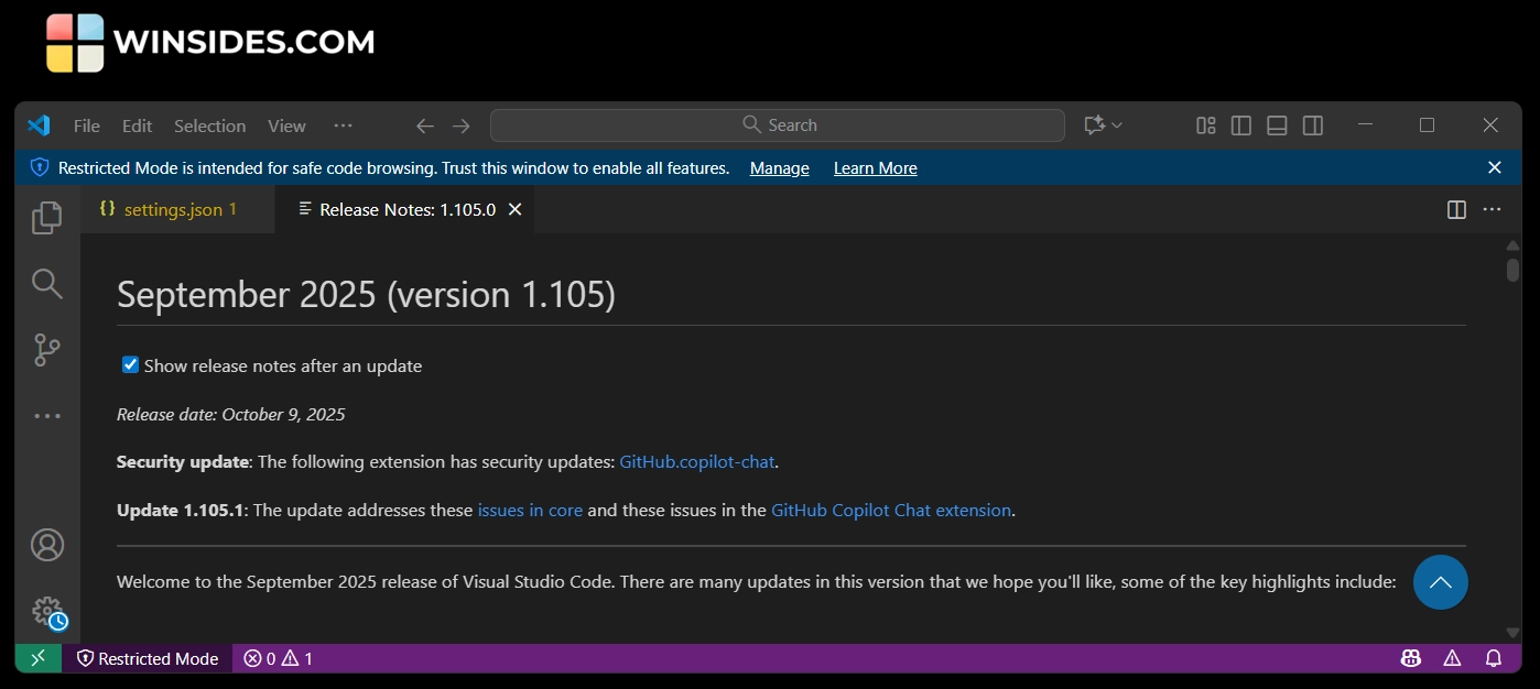 VSCode Installed using Winget Command