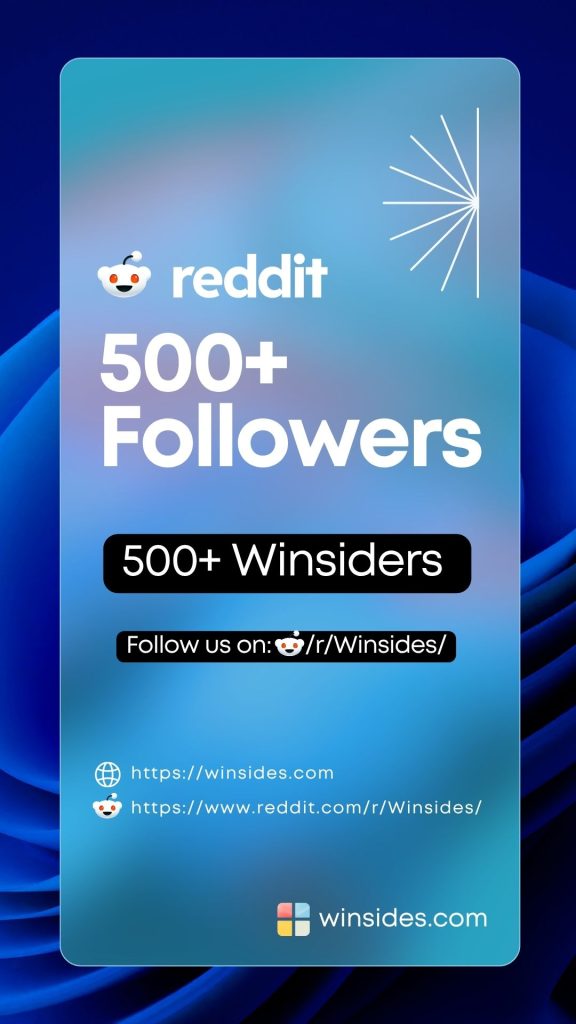 What's New?! 1 winsides.com hit 500 followers on Reddit