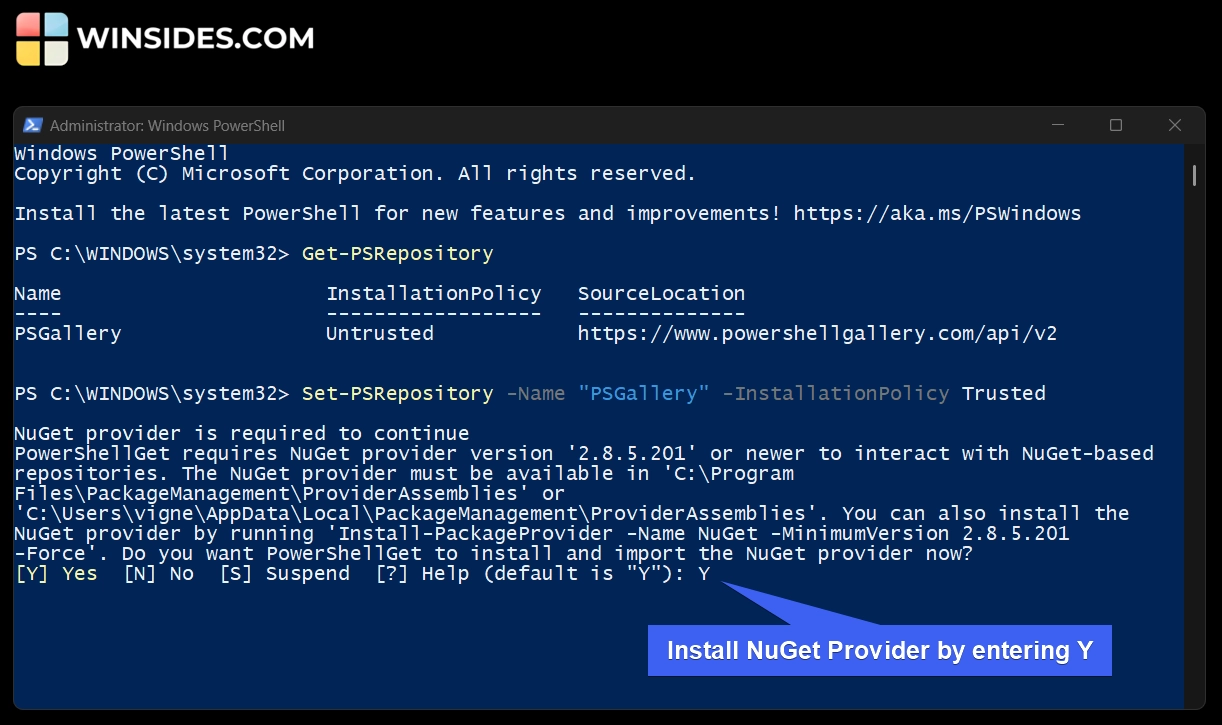 Install NuGet Provider Install NuGet Provider