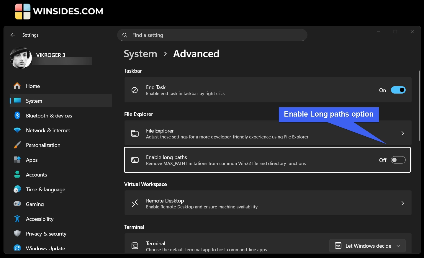 Locate Enable Long Paths