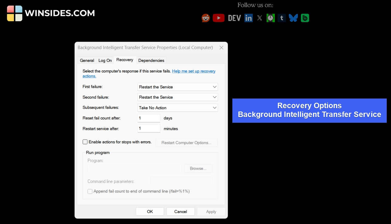 Recovery Options - BITS Recovery Options - BITS
