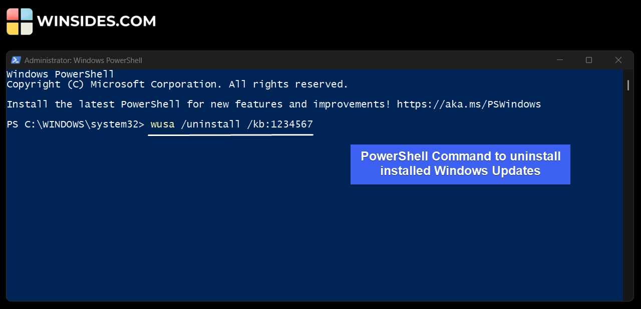 Uninstall Windows Updates using Windows PowerShell Uninstall Windows Updates using Windows PowerShell