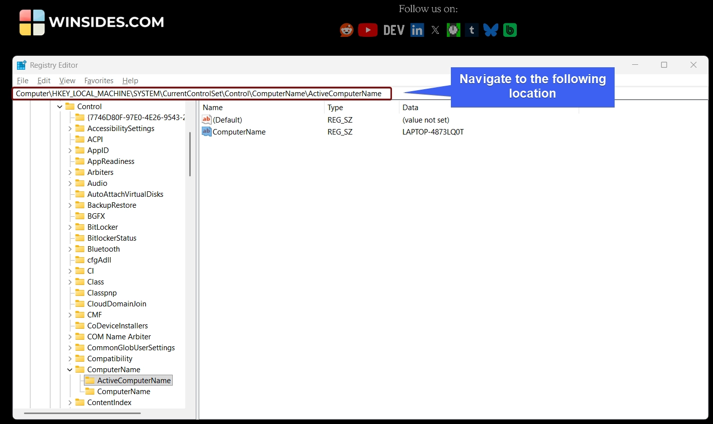 Navigate to the following location