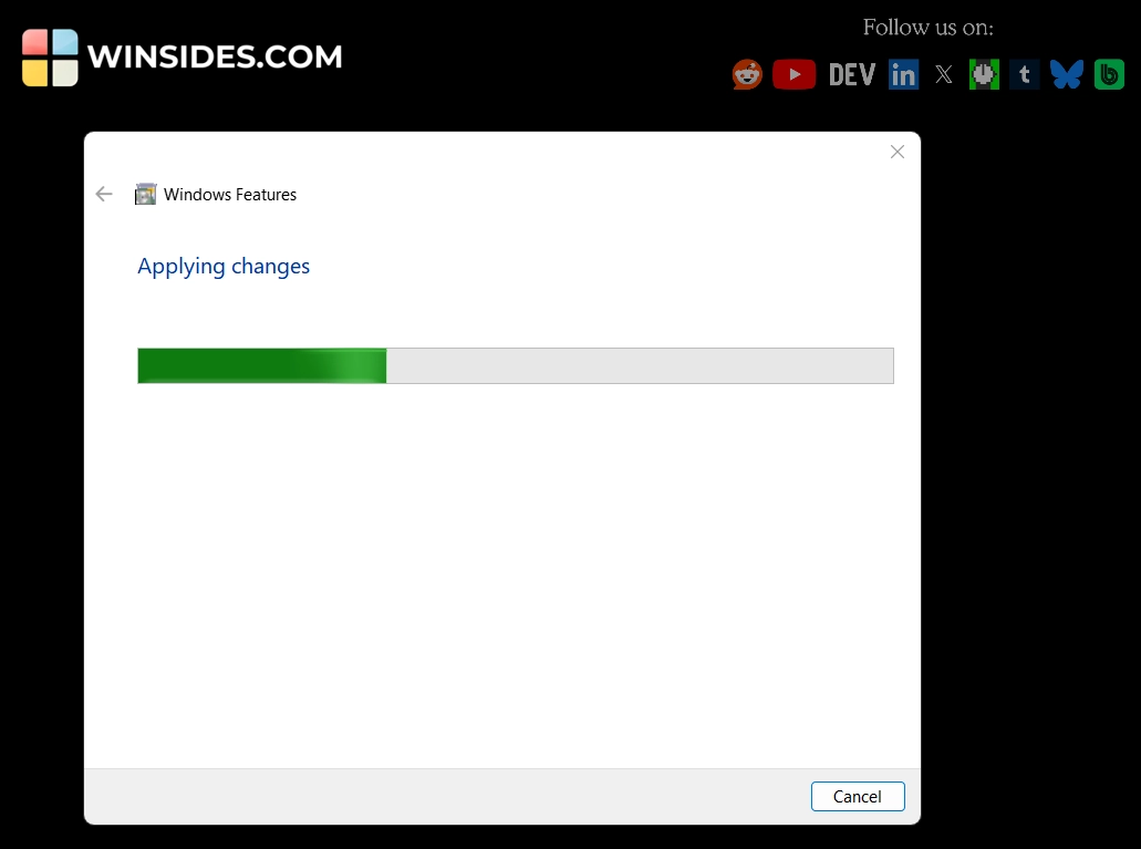How to Enable Process Model for WAS on Windows 11? 4 Applying changes