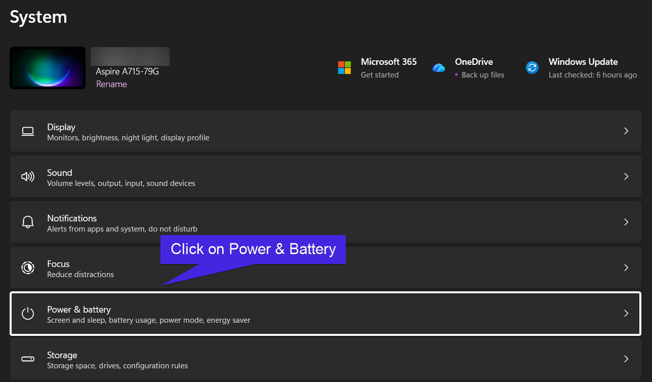Power and Battery Power and Battery