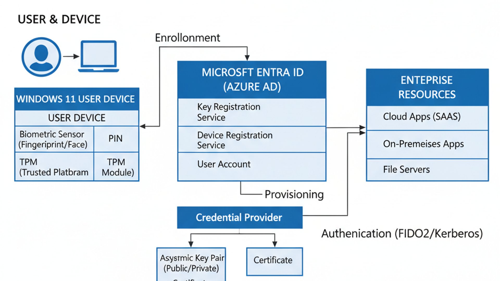 Illustration explaining working of Microsoft Passport on Windows 11 Illustration explaining working of Microsoft Passport on Windows 11