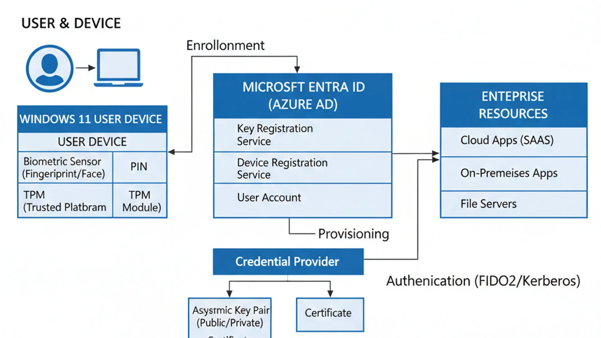 Illustration explaining working of Microsoft Passport on Windows 11 Illustration explaining working of Microsoft Passport on Windows 11