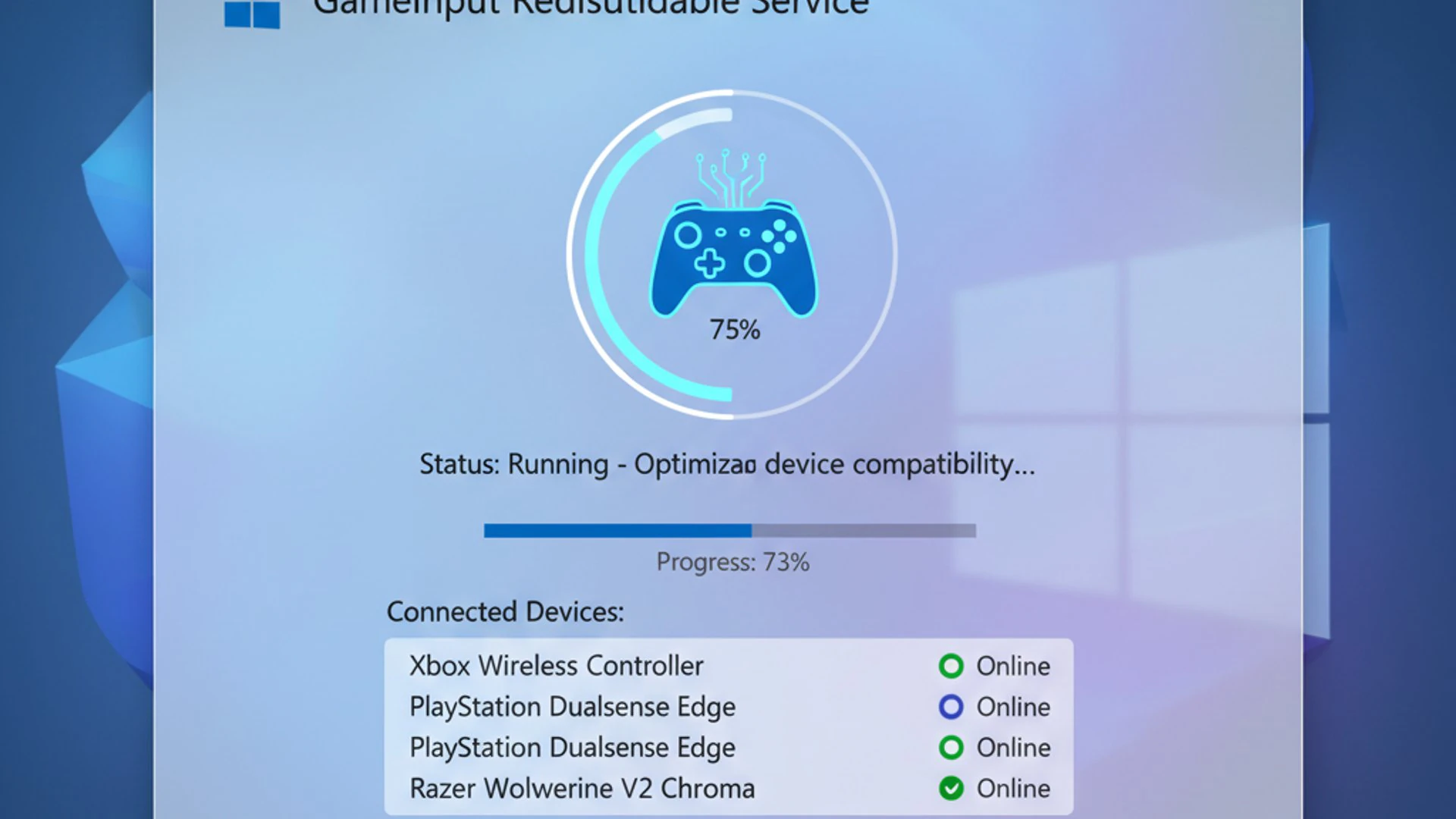 Concept Visualization for GameInput Redist Service on windows 11